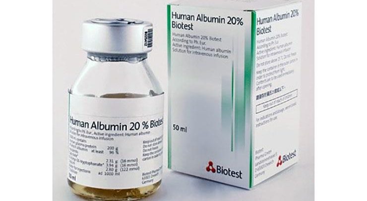 امبولات البومين للسيطرة وعلاج نقص حجم الدم فى الجسم Albumin