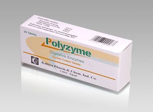 اقراص بوليزيم لعلاج اعراض سوء الهضم مثل انتفاخ البطن Polyzyme