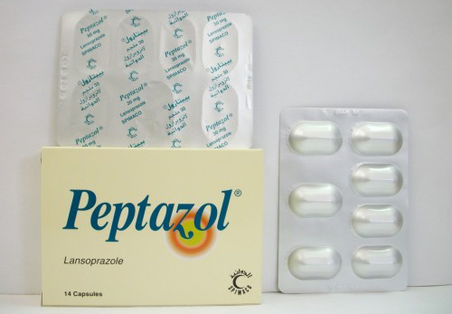 كبسولات بيبتازول لعلاج قرحة المعدة وزيادة الحموضة ومضاد للتقيؤ peptazol