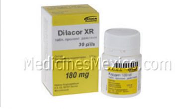 كبسولات ديلاكور اكس ار لعلاج ارتفاع ضغط الدم والم في الصدر Dilacor-XR