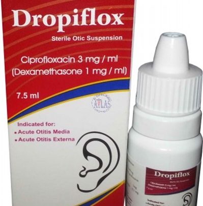 قطرة اذن دروبيفلوكس لعلاج التهابات الإذن الخارجية Dropiflox