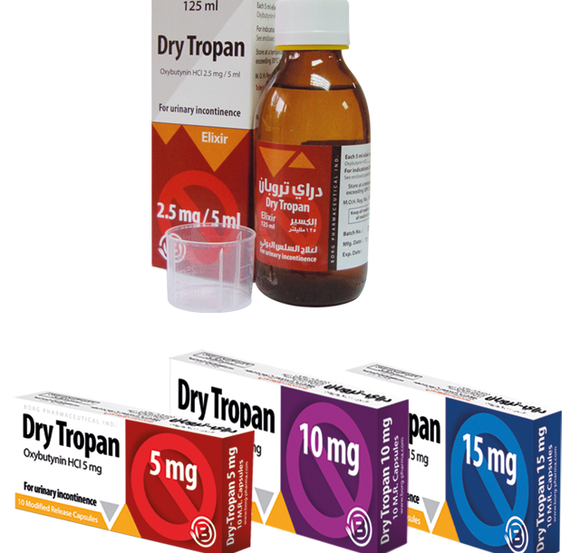 كبسولات دراي تروبان لعلاج زيادة نشاط المثانة البولية وسلس البول Dry tropan