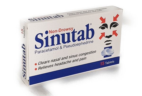 اقراص سينوتاب لعلاج اعراض البرد و الإنفلوانزا مثل الرشح و العطس و الزكام Sinutab