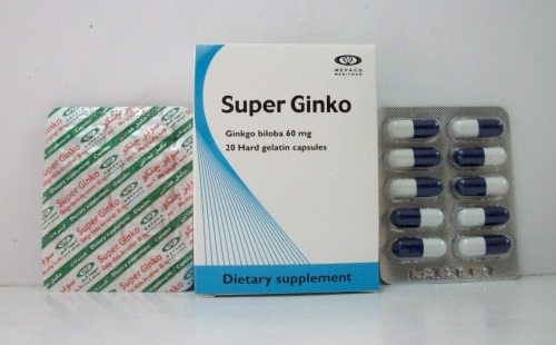 كبسولات سوبر جنكو مكمل غذائي لعلاج اضطرابات الذاكرة Super Ginko