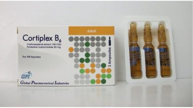 امبولات كورتيبليكس بي 6 لعلاج حالات التسمم والامراض المعدية Cortiplex B6