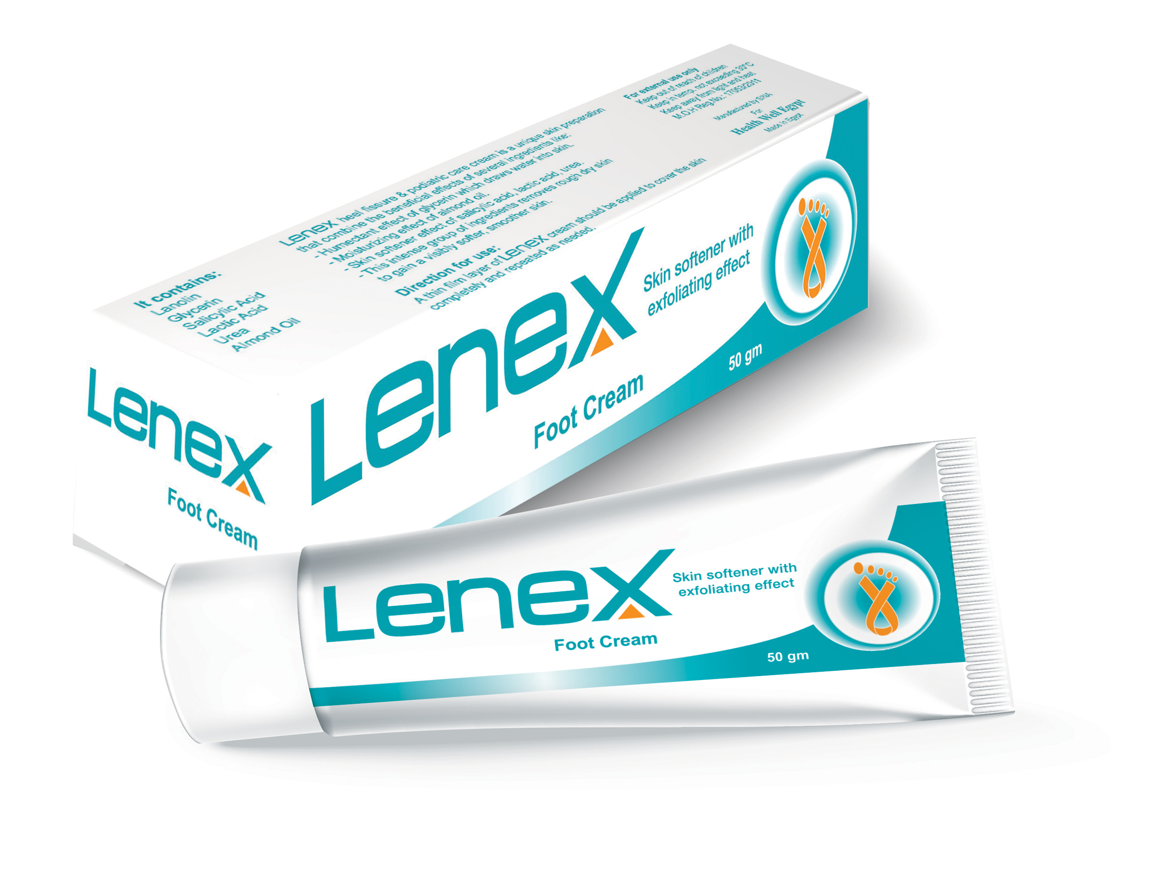 كريم لينيكس Lenex للقدمين للتخلص من تشققات الكعبين وترطيب الجلد