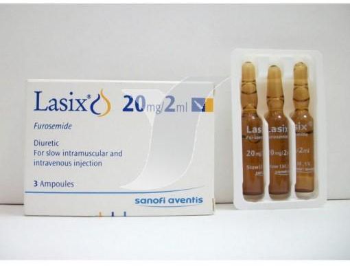 امبولات لازكس LASIX لعلاج ارتفاع ضغط الدم ومدر للبول