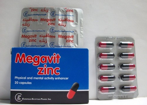 كبسولات ميجافيت زنك مكمل غذائي ومقوي عام ومنشط للذاكرة Megavit Zinc