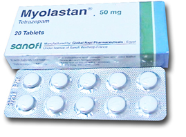 اقراص ميولاستان لعلاج تشنجات العضلات وباسط للعضلات MYOLASTAN