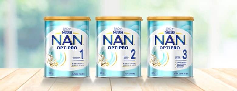 حليب اطفال نان NAN من شركة Nestlē لتغذية ونمو الاطفال وحديثي الولادة